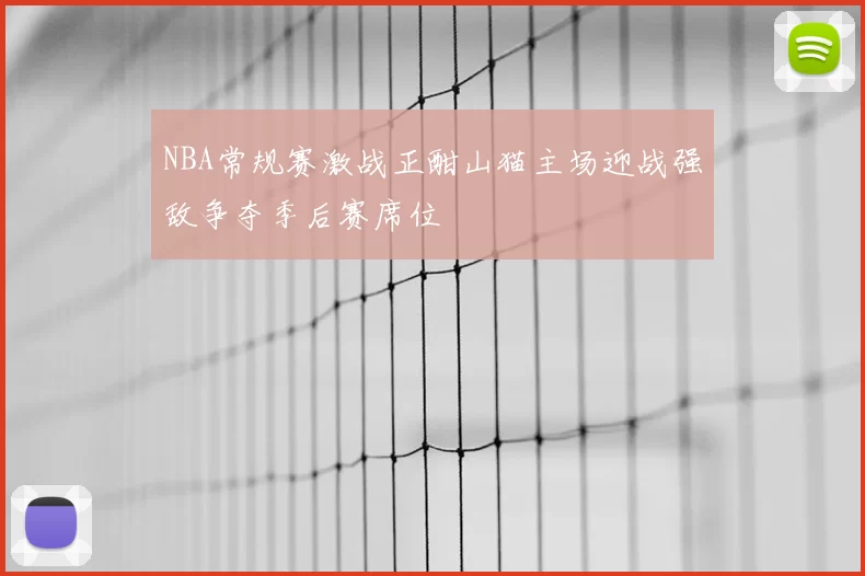 NBA常规赛激战正酣山猫主场迎战强敌争夺季后赛席位